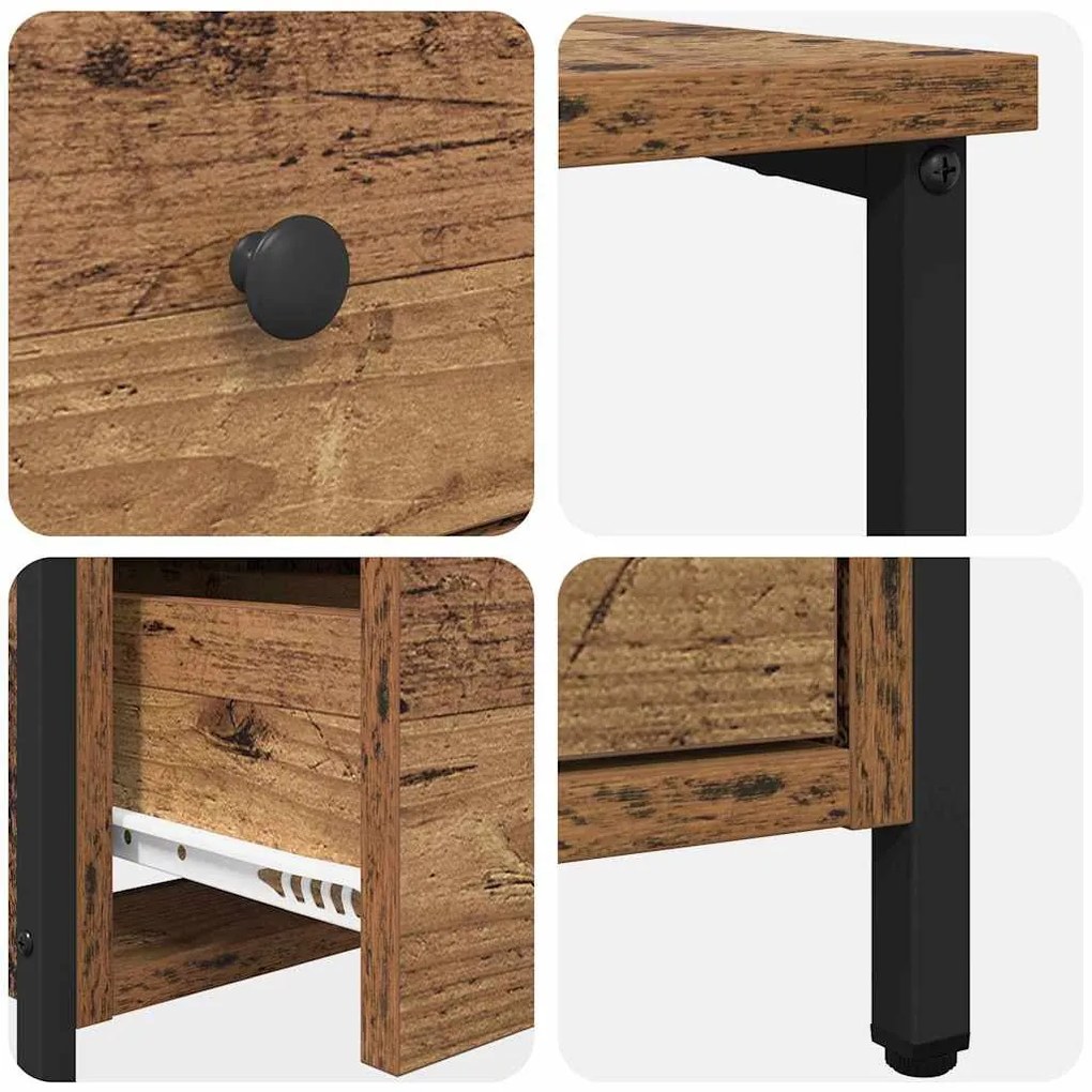 Éjjeliszekrény fiókkal 2 pcs Régi fa 30 x 60 x 60 cm Faanyag