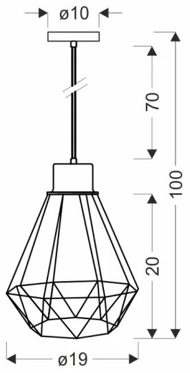 Csillár zsinóron PRIMO 1xE27/60W/230V
