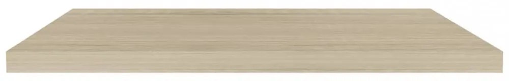4 db tölgyszínű MDF lebegő fali polc 90 x 23,5 x 3,8 cm