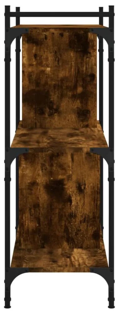 3 szintes füstös tölgy színű fa könyvespolc 76 x 32 x 88 cm