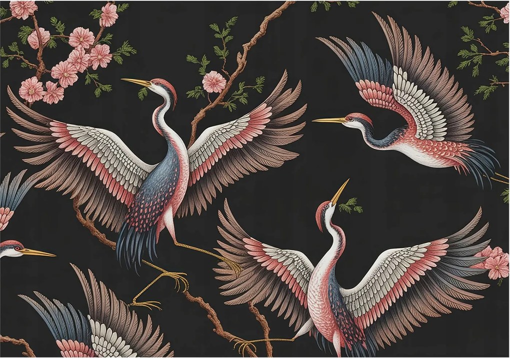 Divatos Flizelin Tapéta Ragasztóval Fali 3D Virágmintás 208x146 Ragasztó