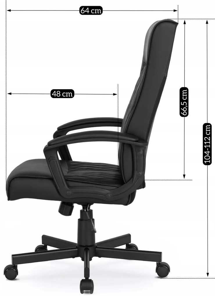 Fekete Eco-bőr Irodai Forgószék SERGIO