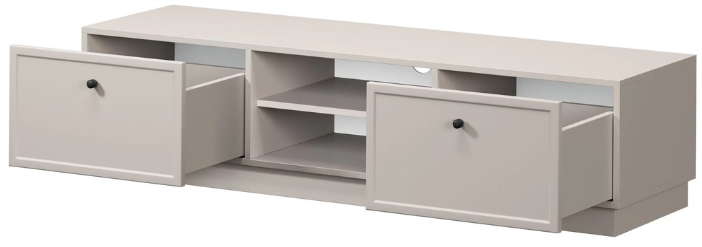 Lorini TV-szekrény 150 cm fiókokkal - kasmír / fekete fogantyúk
