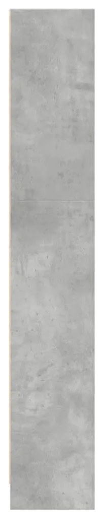 betonszürke szerelt fa könyvespolc 40 x 24 x 143 cm