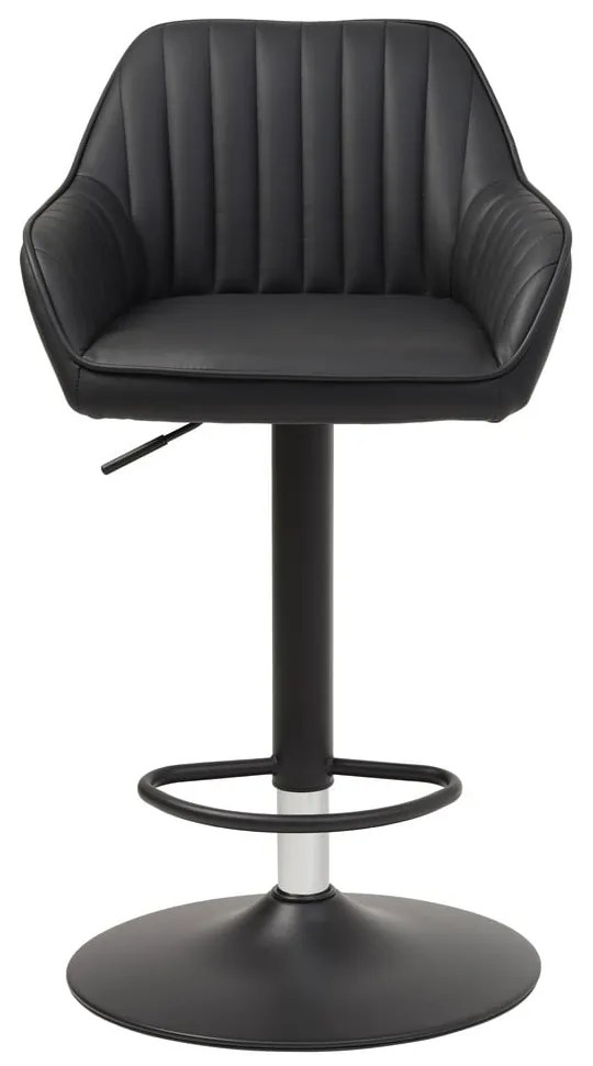 Fekete bőrutánzat állítható magasságú bárszék Brooks – Unique Furniture