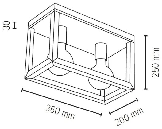 Spot-Light 9154274 - Mennyezeti lámpa KAGO 2xE27/60W/230V matt tölgy