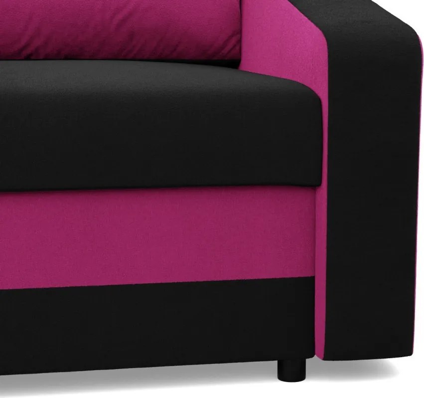Hewlet fotel, szövet anyag, hab töltet, fekete - rózsaszín