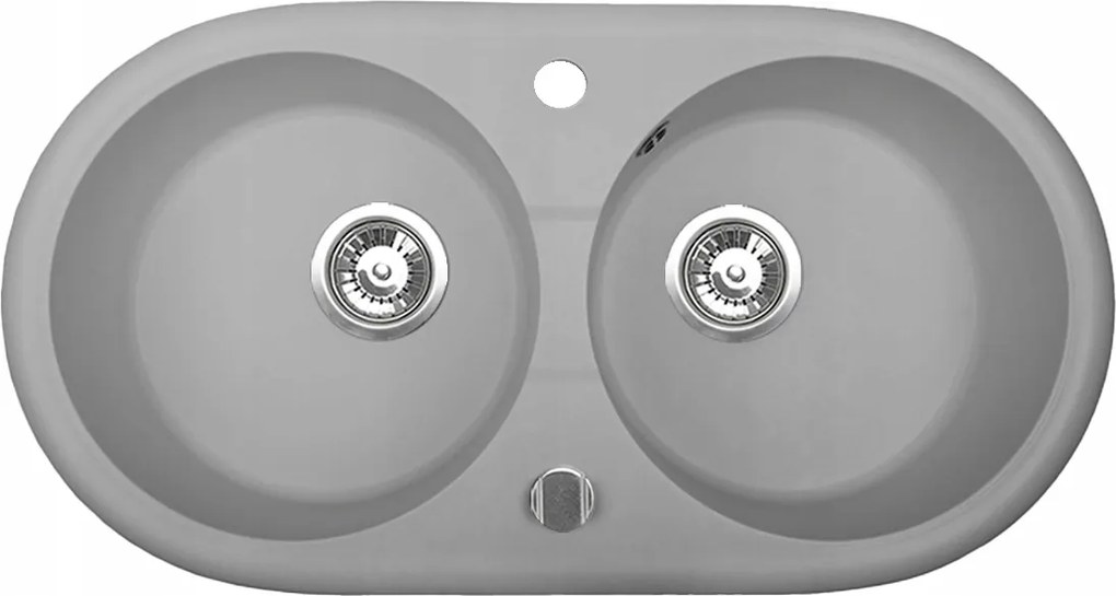 Gránit mosogató konyhai mosogató Libra kétrekeszes 77,5 x 42,5 cm