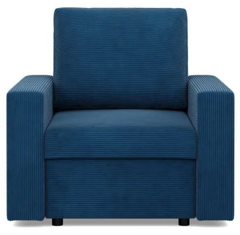 Zeus fotel, egyenes kartámasz, kordbársony, bonell töltet, kék