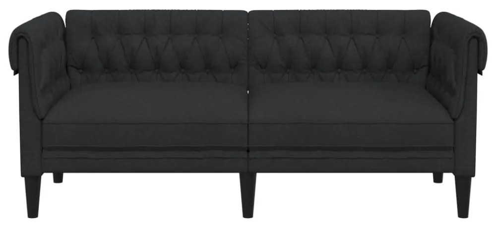 fekete 2 személyes szövet Chesterfield kanapé