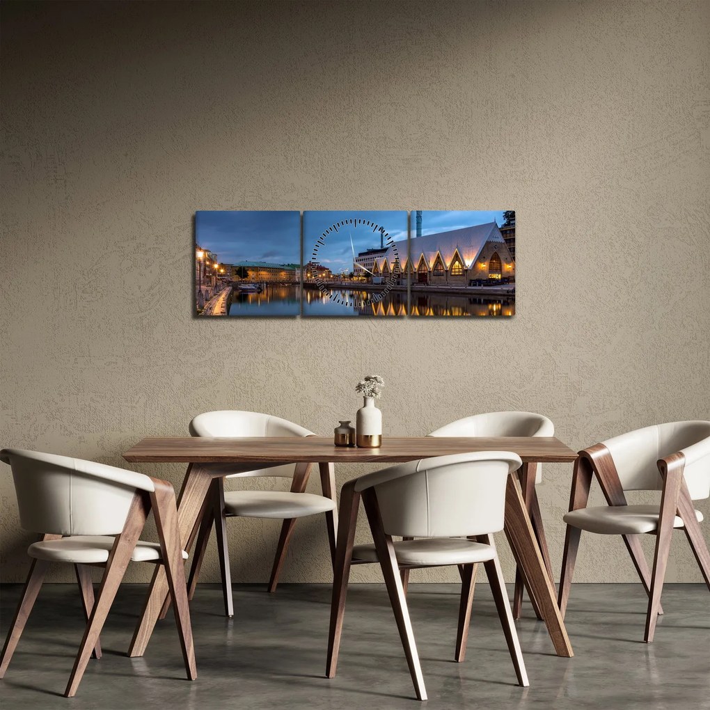 Vízcsatorna képe - Göteborg (órával) (90x30 cm)