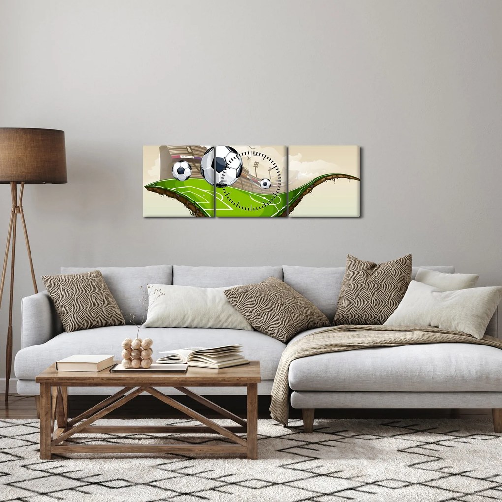 Kép - futballpálya (órával) (90x30 cm)