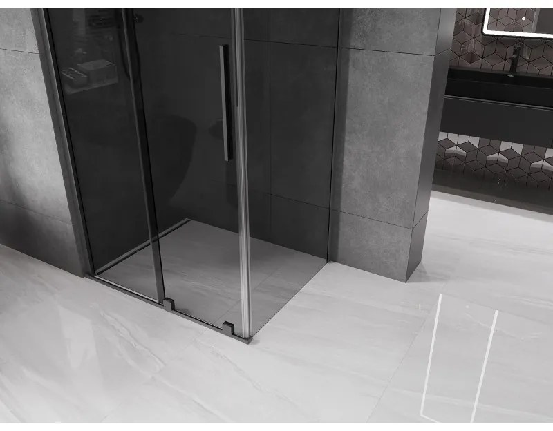 Mexen Velar, zuhanykabin tolóajtóval 110 x 85 cm, 8mm szürke üveg, polírozott grafit, 871-110-085-41-95