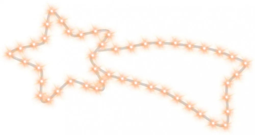 2 db meleg fehér karácsonyi üstökös 48 LED-del 65 x 28 cm