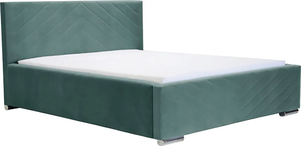 Kárpitozott ágy tárolóval és COOL matraccal 160x200 cm Menta