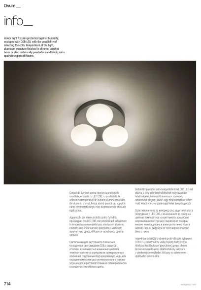 Redo 01-4311 - OVUM LED fürdőszobai mennyezeti lámpatest 4xLED/5W/230V IP44 fekete