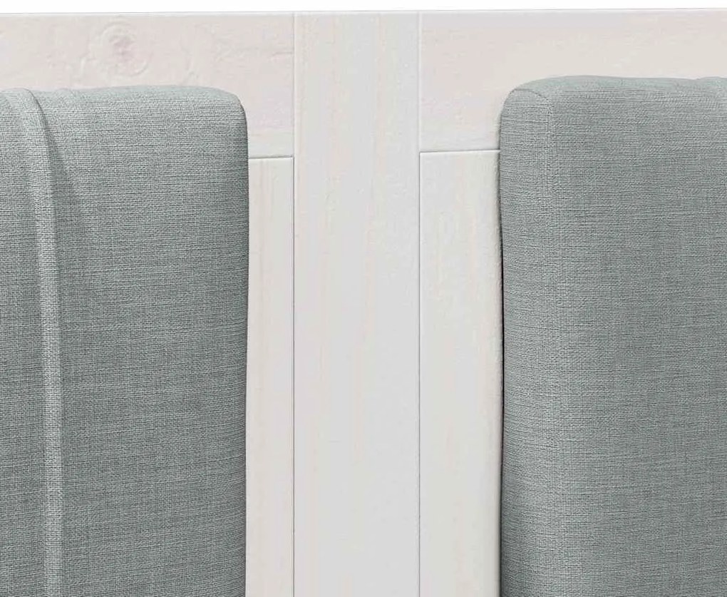 Kárpitozott fejtámla fejtámlával Fehér 120 cm Tömör fenyőfa