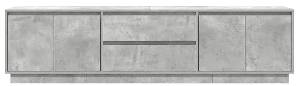 betonszürke TV-szekrény LED lámpákkal 193,5x41x50 cm