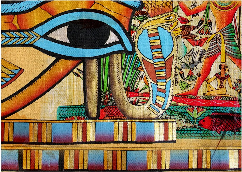 Egyiptomi motívumú kép (üvegen) (70x50 cm)