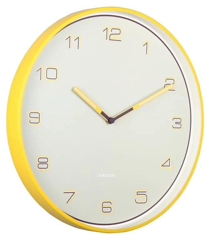 Karlsson 6013BY design falióra, sárga, átmérő: 40cm