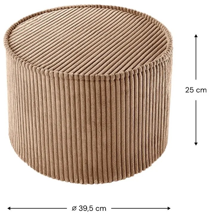 Barna kordbársony gyerek puff – Wigiwama
