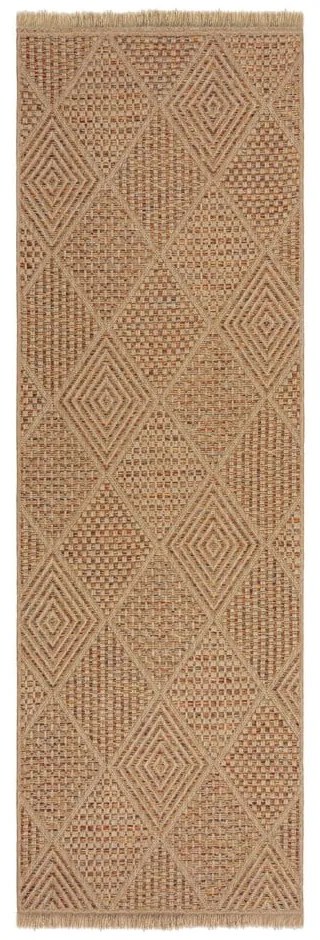 Natúr színű kültéri futószőnyeg 80x230 cm Nora Diamond – Flair Rugs