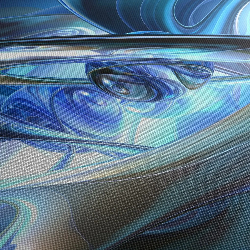 Kék fraktálos kép (120x50 cm)