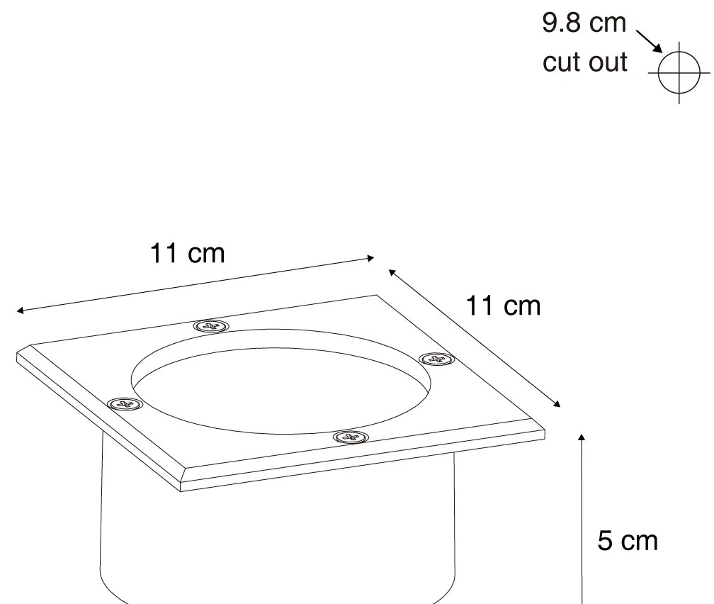 6 darabos fekete négyzet alakú földbe süllyeszthető spotlámpa szett LED-del IP65 Solar - Terry