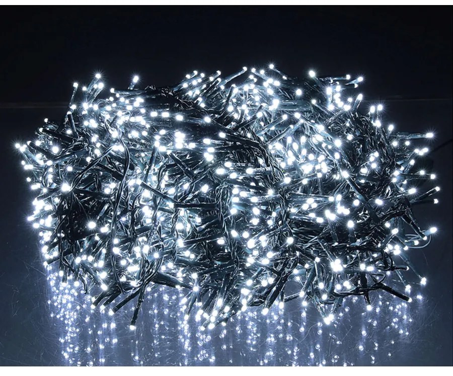 14,9 m-es 1152 LED-es sűrű BOA fényfüzér, hálózati adapteres, hideg fehér, 8 világítási mód, időzíthető, IP44