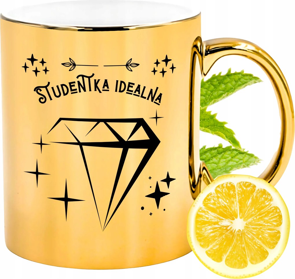 Prémium Arany Csillogó Bögre Diáklányoknak Ajándék Nyomtatott Fotóval