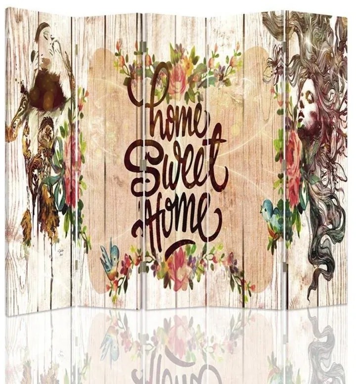 Gario Paraván Home Sweet Home felirattal Méret: 180 x 170 cm, Kivitelezés: Klasszikus paraván