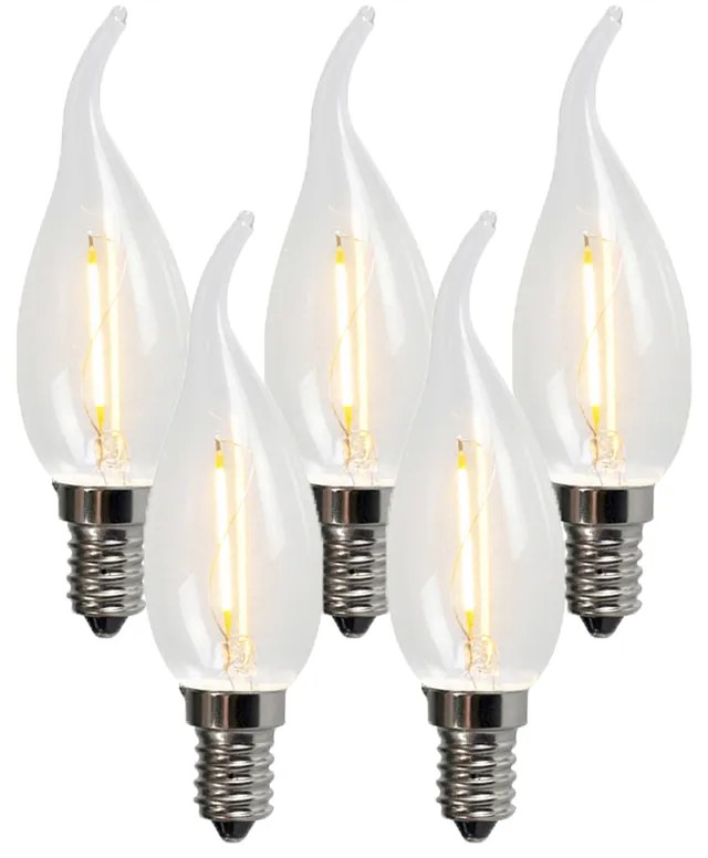 5 db E14 LED izzószál gyertyalámpa BXS35 1W 100LM 2200K készlet