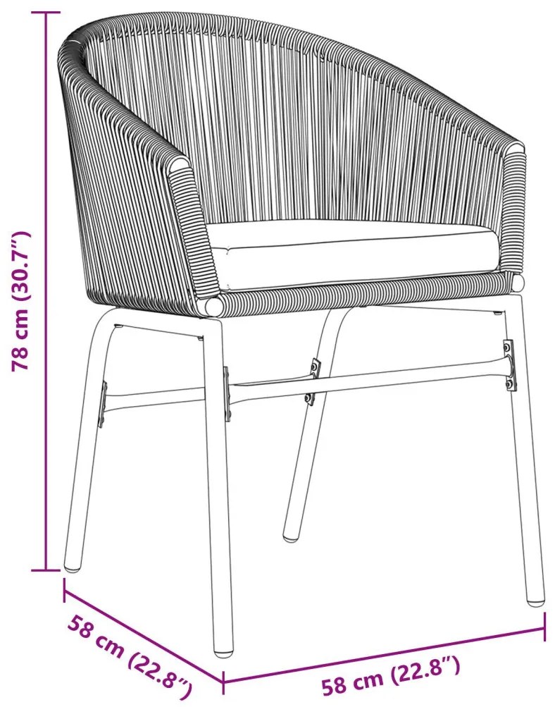 10 darabos kerti étkezőszett párnákkal szürke poli rattan, Hosszabbítható kerti asztal antracit (140-210)x90x73 cm acél
