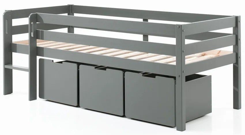 Szürke gyerekágy alatti fiók szett 3 db-os Pino – Vipack
