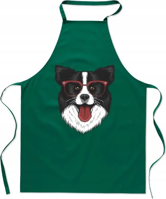 Konyhai Kötény Border Collie Szemüveg Divatos Nyomtatás