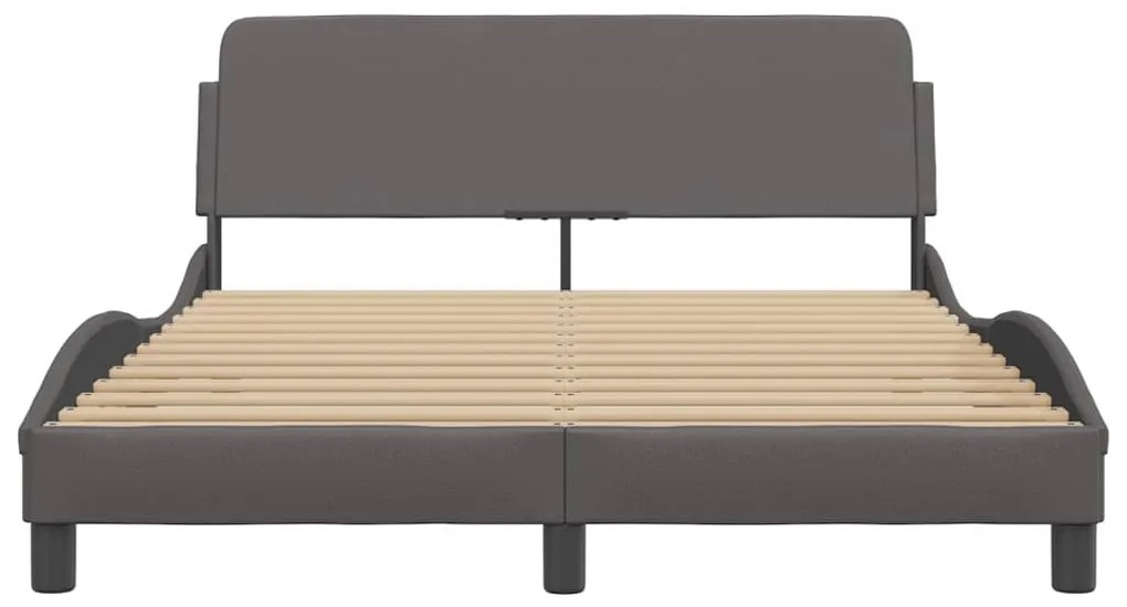 szürke műbőr ágykeret Dover 140 x 190 cm