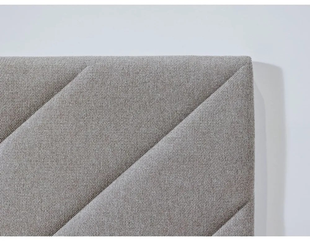 Bézs kárpitozott franciaágy ágyráccsal 160x200 cm Romane – Bobochic Paris