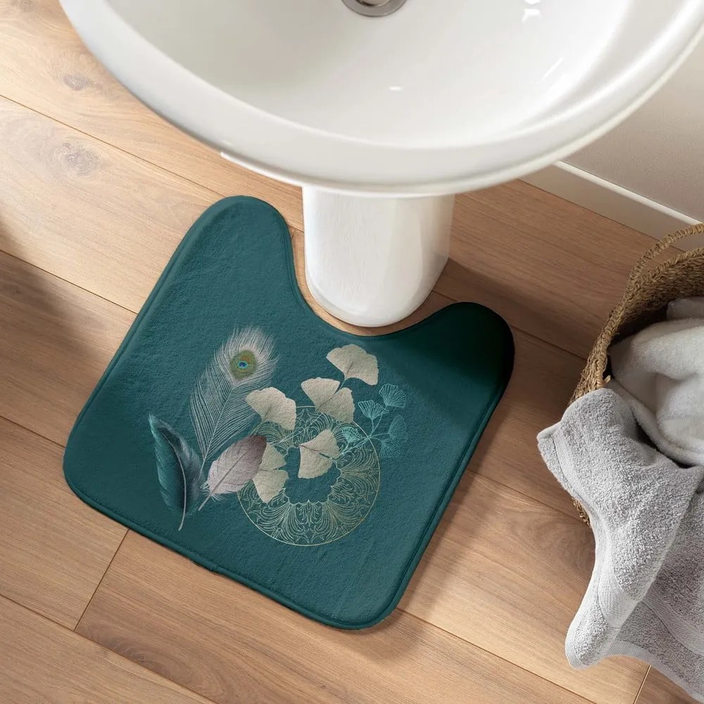 Türkiz fürdőszobai kilépő WC-hez 45x45 cm Ginkoblue – douceur d'intérieur