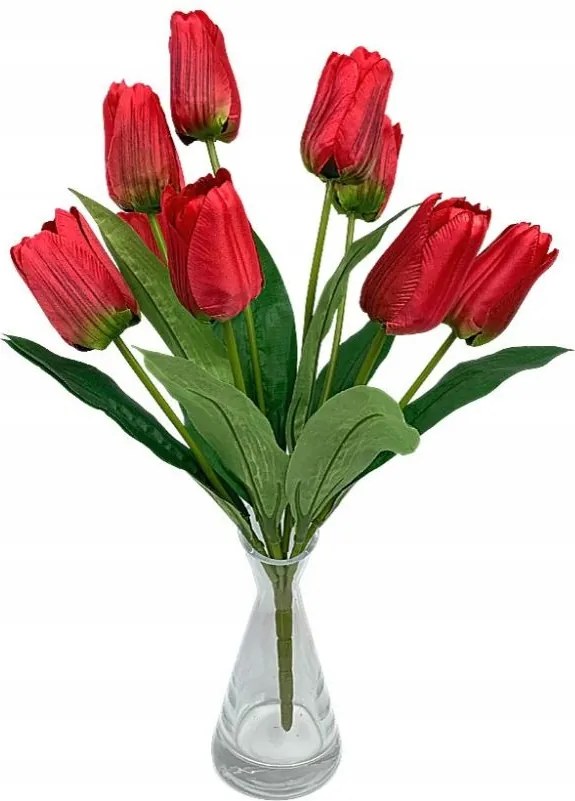 Tulipán csokor mű tulipán 47 cm piros
