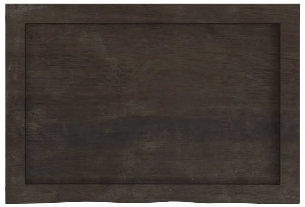 sötétbarna kezelt tömör tölgyfa fali polc 60x40x(2-6) cm