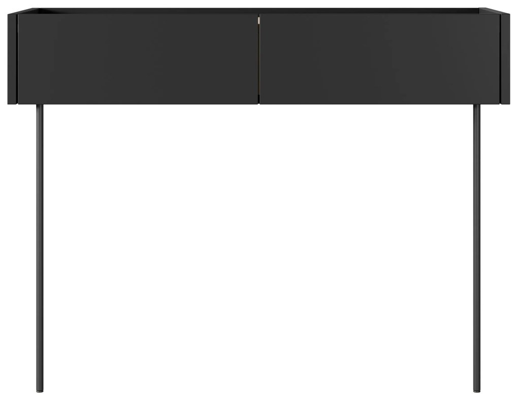 Desin fésülködőasztal 100 cm fiókokkal és fém lábakkal - matt fekete / nagano tölgy