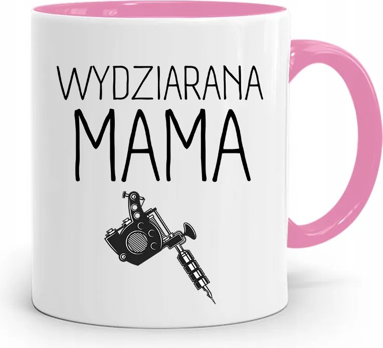 Rózsaszín Bögre Ajándék Anyukáknak Kötött Anyuka fényképes nyomattal