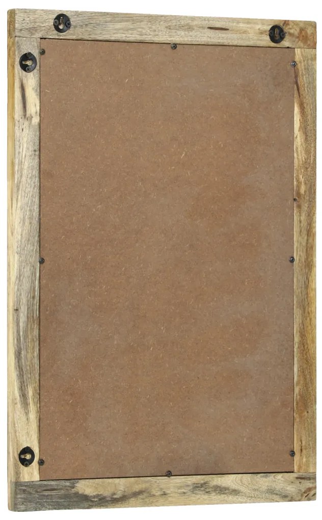 Fürdőszobai tükör tömör mangófából, 50 x 70 x 30 cm.