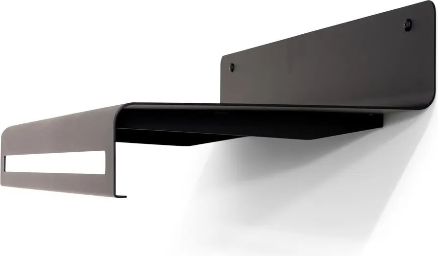 Fekete fém fali fogas polccal 78 cm Sway – Spinder Design