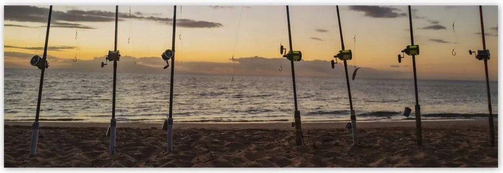 Poszterek 200x66 Kilátás az álló horgászbotokra