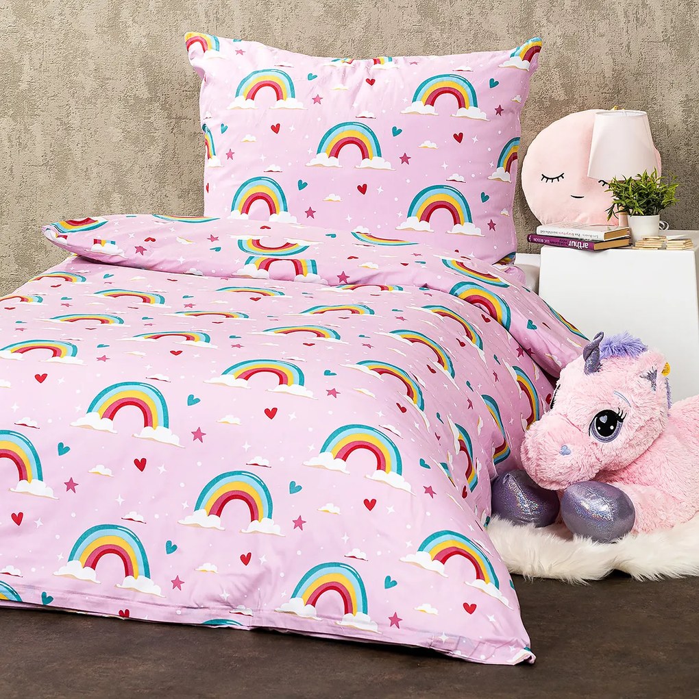 4Home Rainbow gyerek pamut ágyneműhuzat, 140 x 200 cm, 70 x 90 cm, 140 x 200 cm, 70 x 90 cm