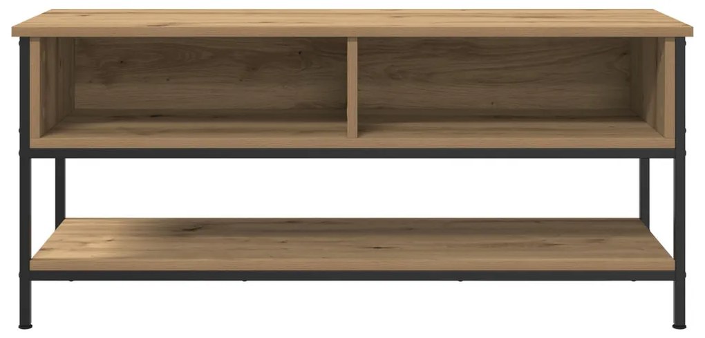 TV Szekrény Kézműves Tölgy 100x35x45 cm Műanyag és Acél