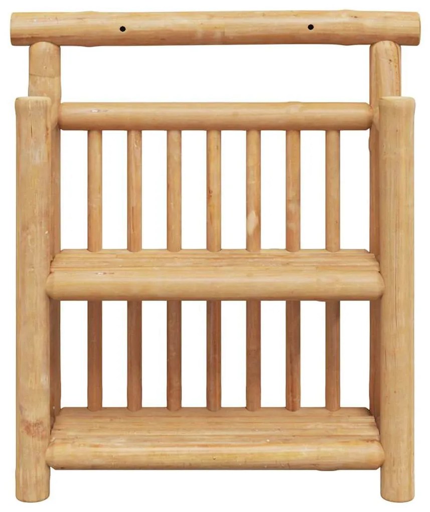 Falpolc polcokkal tárolóval Barna 40 x 13 x 44 cm bambusz
