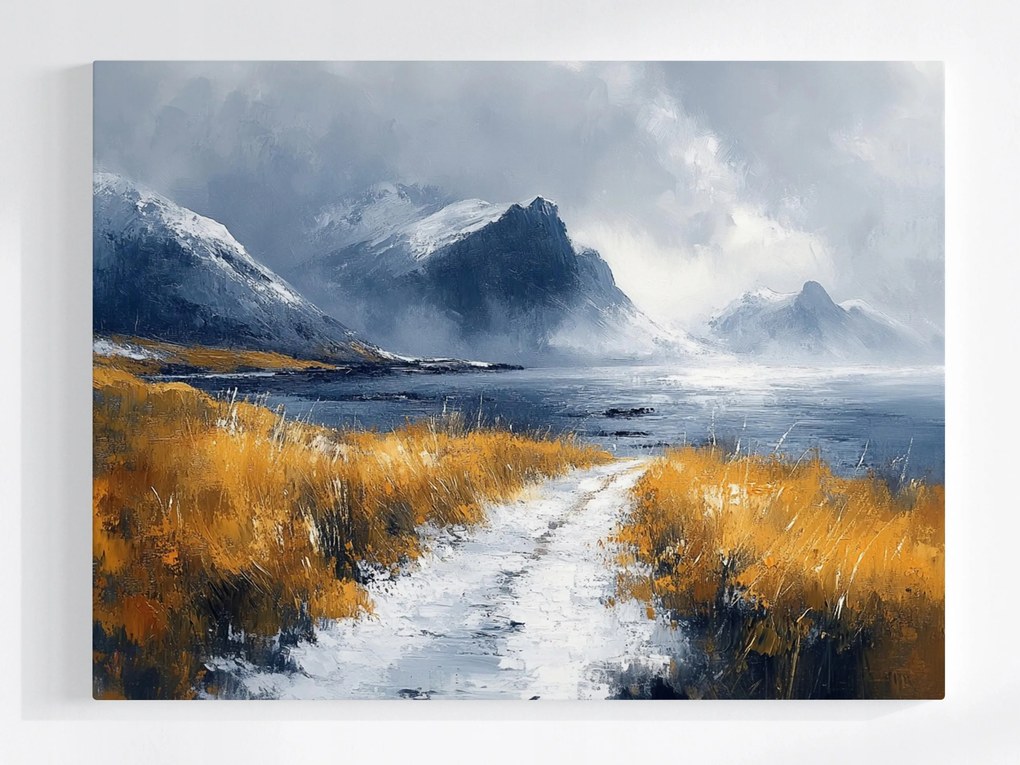 Canvas Vászonkép Skandinávia Norvégia Izland Hegyek Öböl 80x60