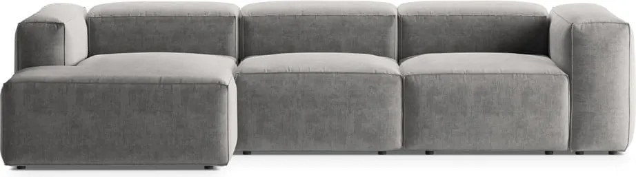 Világosszürke sarokkanapé (bal oldali-heverő résszel) Bergamo – Cosmopolitan Design